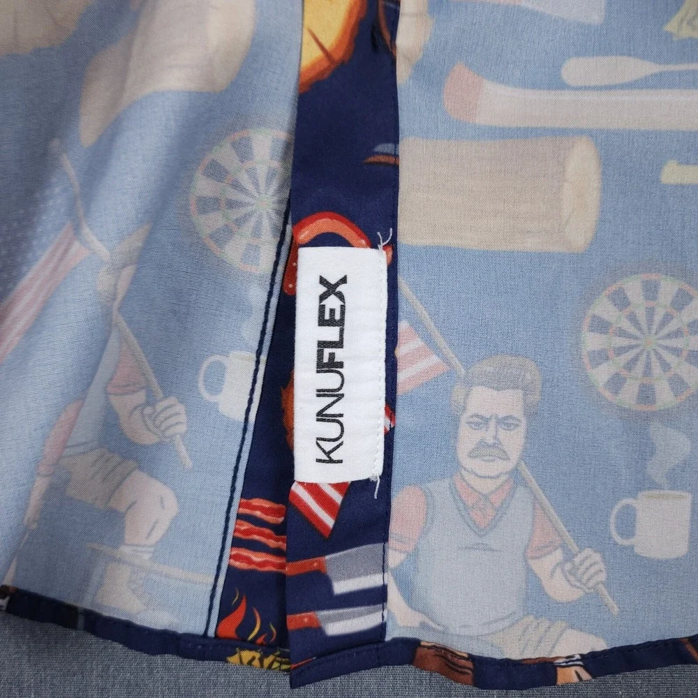 RSVLTS Ron Swanson Shirt Greatness Mens Medium Parks‎ Recreation Button KunuFlex